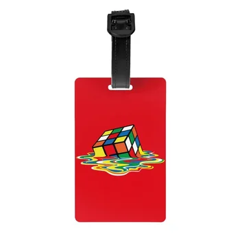 Изготовленная на заказ Багажная бирка Rubix Cube Rubiks с именной карточкой Geometric Math Magic Privacy Cover, идентификационная этикетка для дорожной сумки чемодана 0