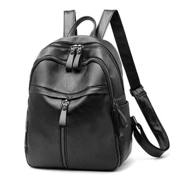 Винтажный женский рюкзак для покупок из искусственной кожи, студенческие школьные сумки, школьные сумки большой емкости, Женский рюкзак на молнии для путешествий