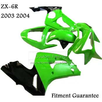 комплекты черных обтекателей для Kawasaki zx6r zx 6r Ninja 03 04 2003 2004 зеленые литые под давлением обтекатели tp49