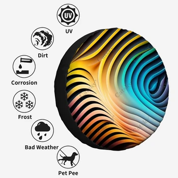 Современные разноцветные волнистые полосы Из полиэстера, Универсальные чехлы для запасных колес, покрышек, Колесные чехлы для прицепа RV внедорожника Грузовика Camper 2