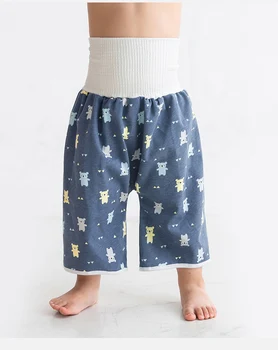 Детские тренировочные штаны 2 в 1, детские подгузники, водонепроницаемые хлопчатобумажные брюки многоразового использования, юбки, Непромокаемый коврик, покрывающий постельное белье для сна