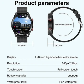 HW20 ЭКГ + PPG Bluetooth Вызов Смарт-Часы для Мужчин, Спортивные Часы с Полным Касанием, Трекер Здоровья, Мужские Умные Часы, Водонепроницаемые Для Android 5