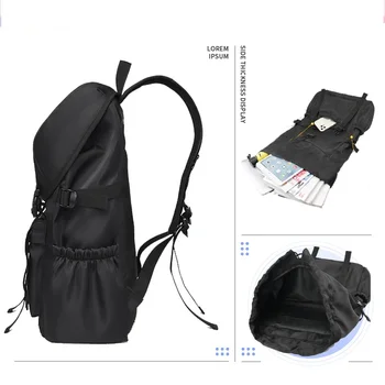 Мужской рюкзак Водонепроницаемый Оксфордский черный Повседневный студенческий рюкзак для путешествий на открытом воздухе 1