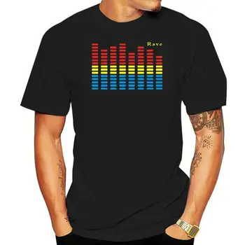 Распродажа футболки с заводской звуковой активацией, светодиодная мигающая лампочка, поднимающая и опускающая эквалайзер, мужская футболка