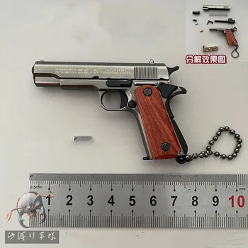 Модель пистолета 1: 3 с деревянной ручкой, металлический пистолет, игрушечный пистолет в разобранном виде, Качественная коллекционная игрушка, подарки на день рождения