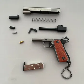 Модель пистолета 1: 3 с деревянной ручкой, металлический пистолет, игрушечный пистолет в разобранном виде, Качественная коллекционная игрушка, подарки на день рождения 4